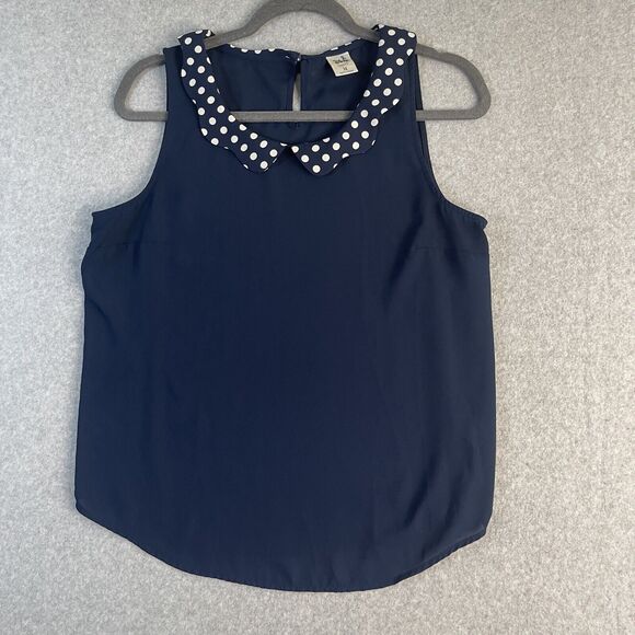 Disney Collection By LC Lauren Conrad Blouse Women Medium Minnie Mouse Polka Dot - Picture 1 of 13